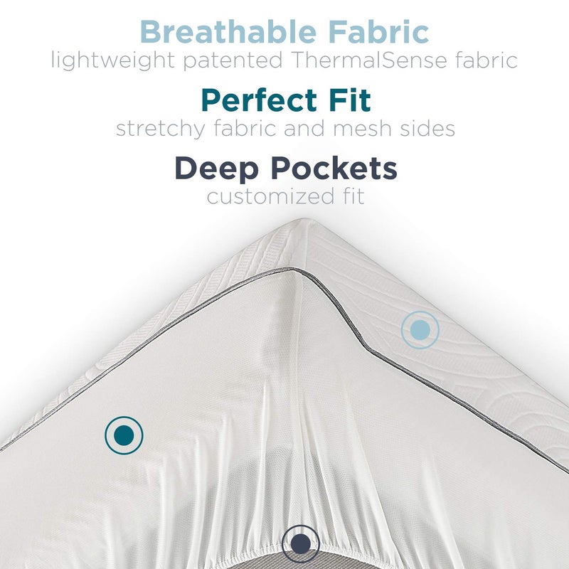 Tempur-Pedic Protect Waterproof Mattress Protector  Twin  White - Image 4